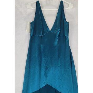 Kay Unger Designer Womens 100% Silk Holiday Evening Gown Size 8 Teal Dress NWT